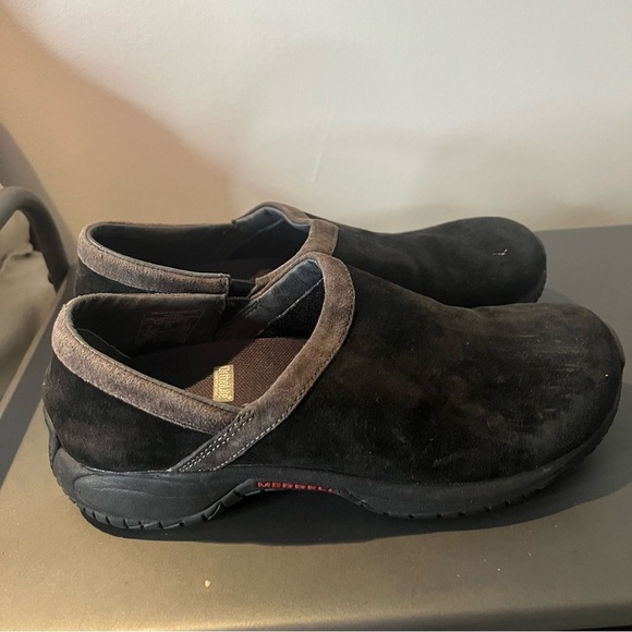 Merrell Womens Size 8 Encore Adams Slip-on Black Suede Leather Moc Clogs - Picture 8 of 8